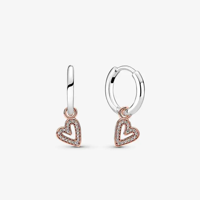 Love Heart Ear Studs Earrings for Women