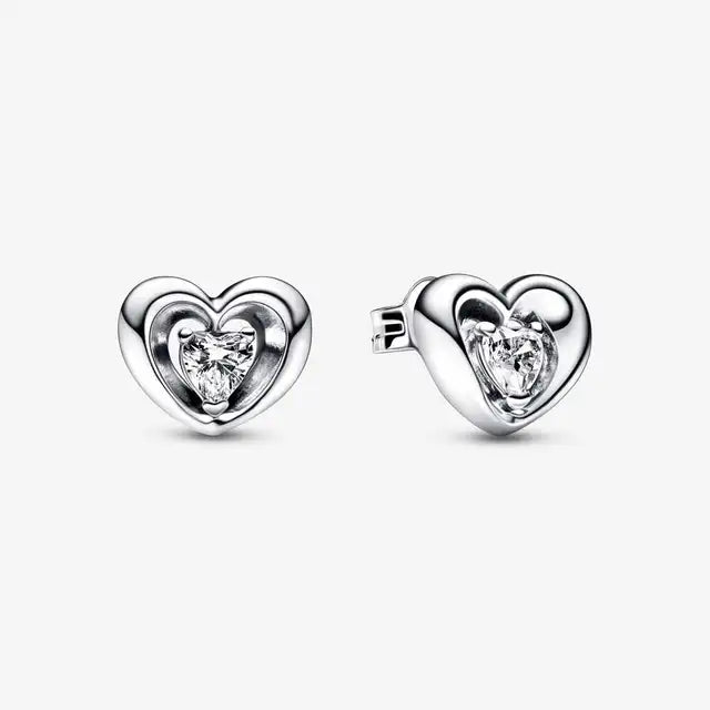 Love Heart Ear Studs Earrings for Women