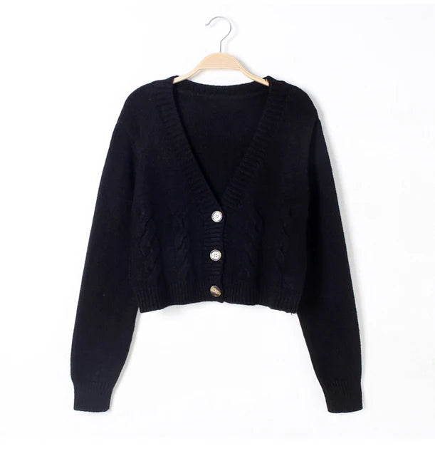 Women Long Sleeve Twist Knitted Sweater