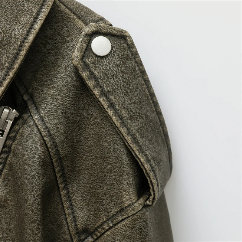 Women Vintage Leather Jacket